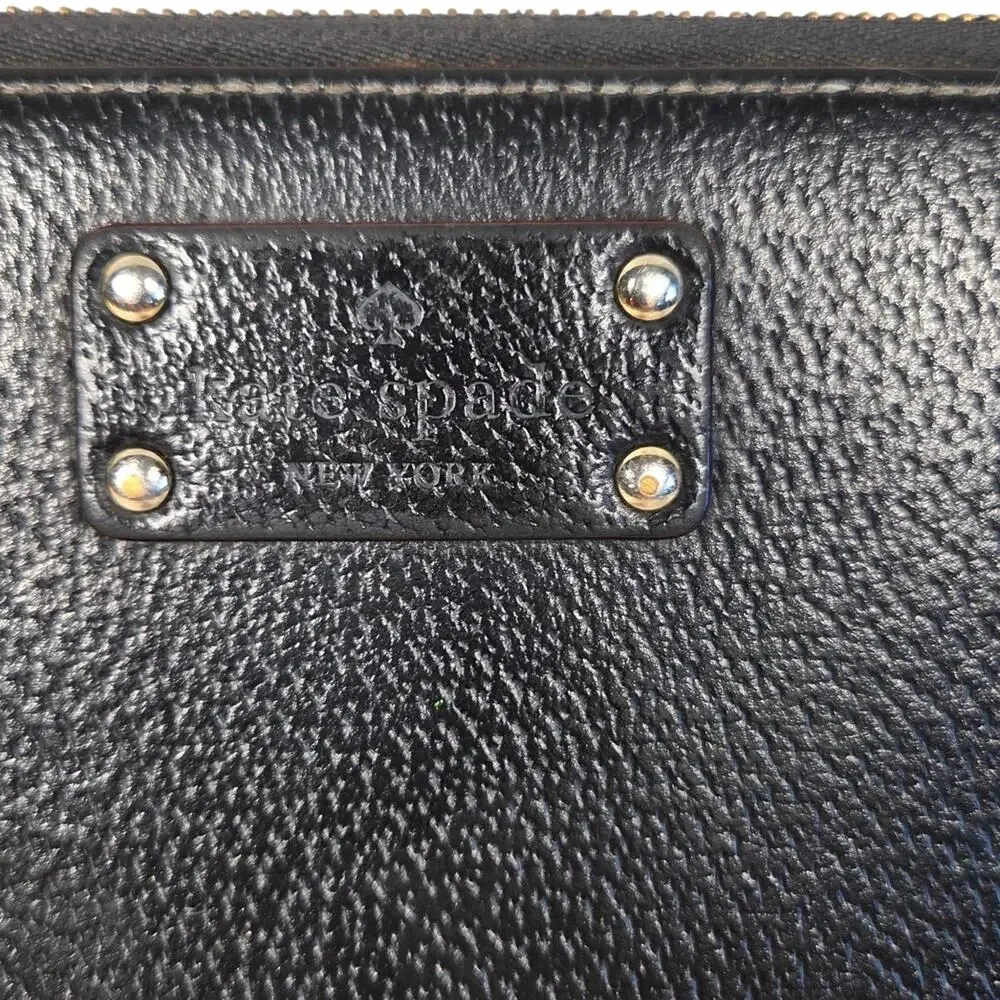 Kate Spade XL Black Textured Leather Wallet